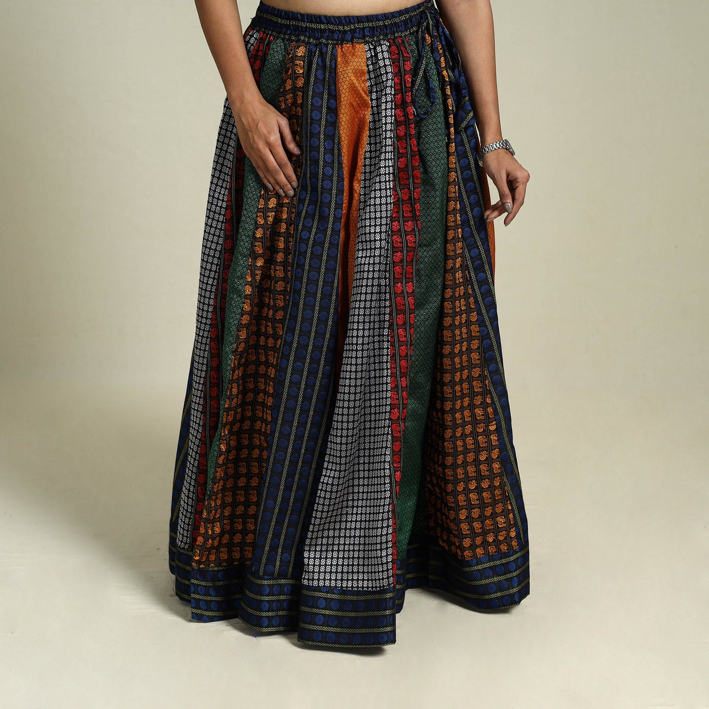 Buy Multicolor Khun Patchwork 24 Kali Cotton Long Skirt