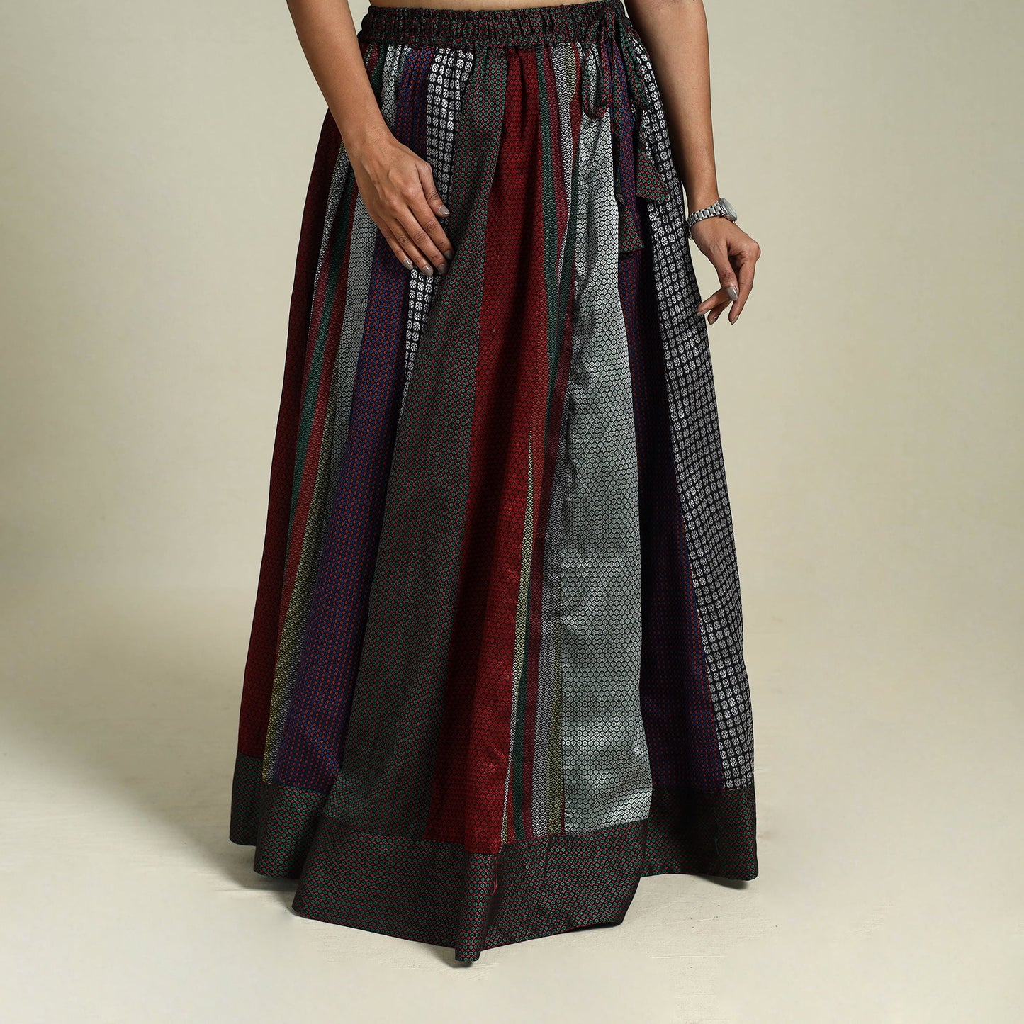 Multicolor - khun patchwork 24 kali cotton long skirt 18