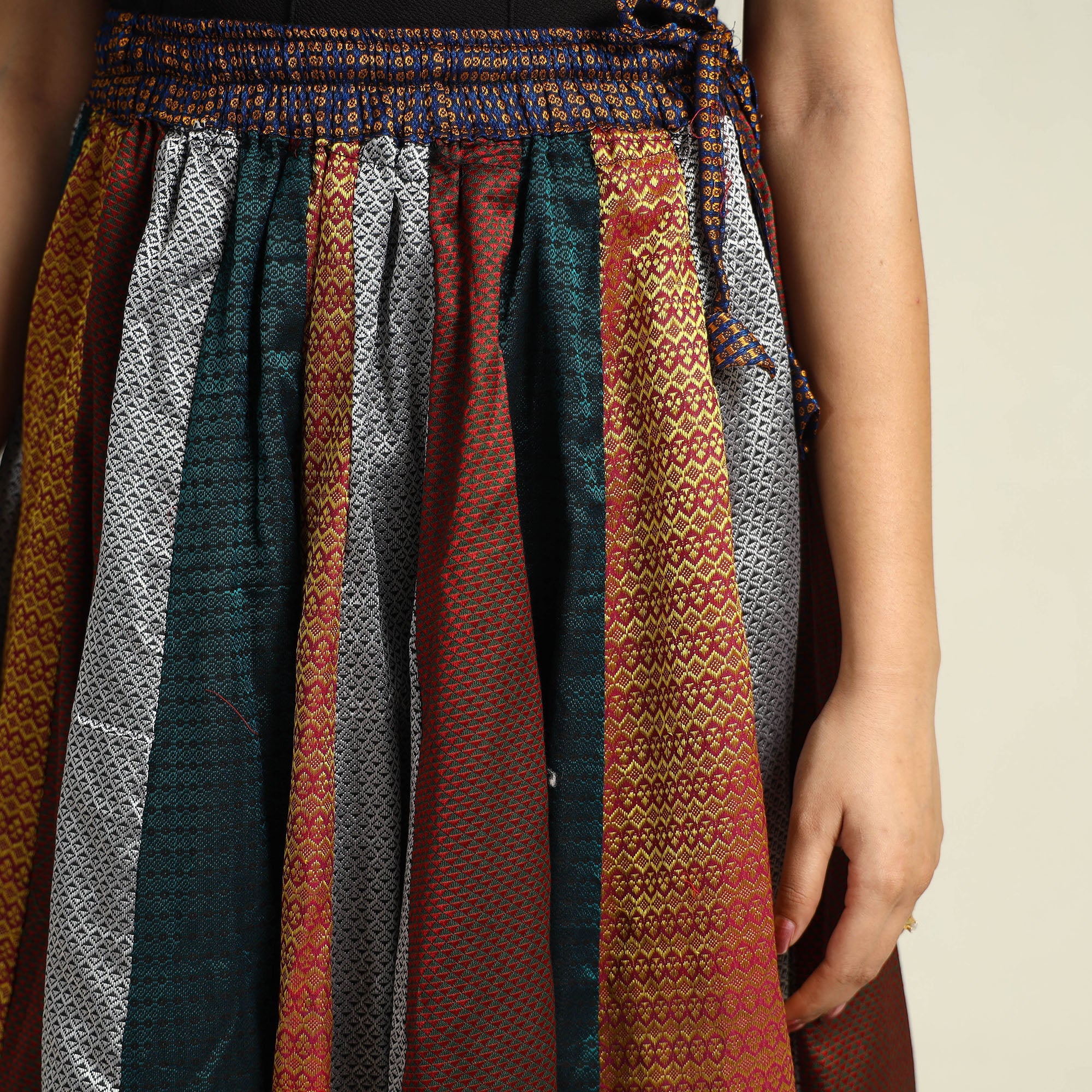 Multicolor - khun patchwork 24 kali cotton long skirt 20