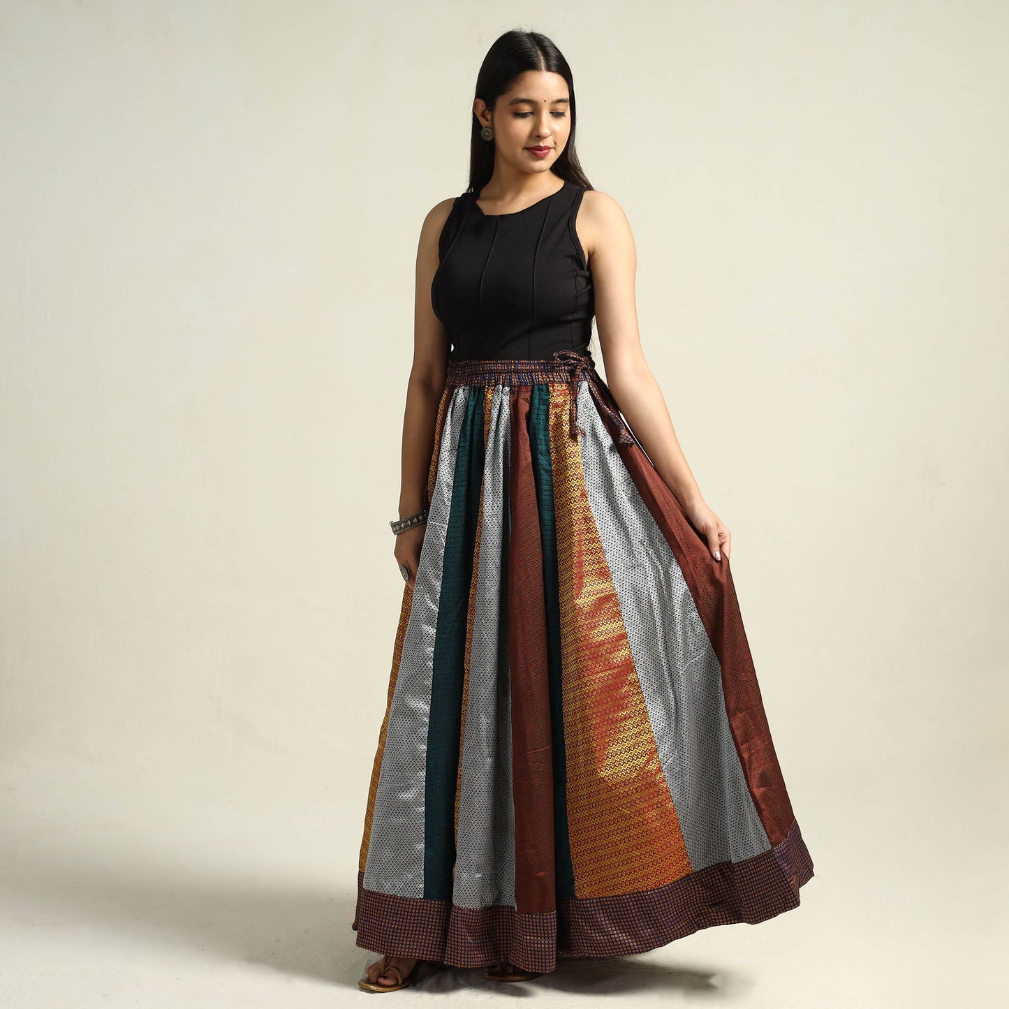 Multicolor - khun patchwork 24 kali cotton long skirt 20
