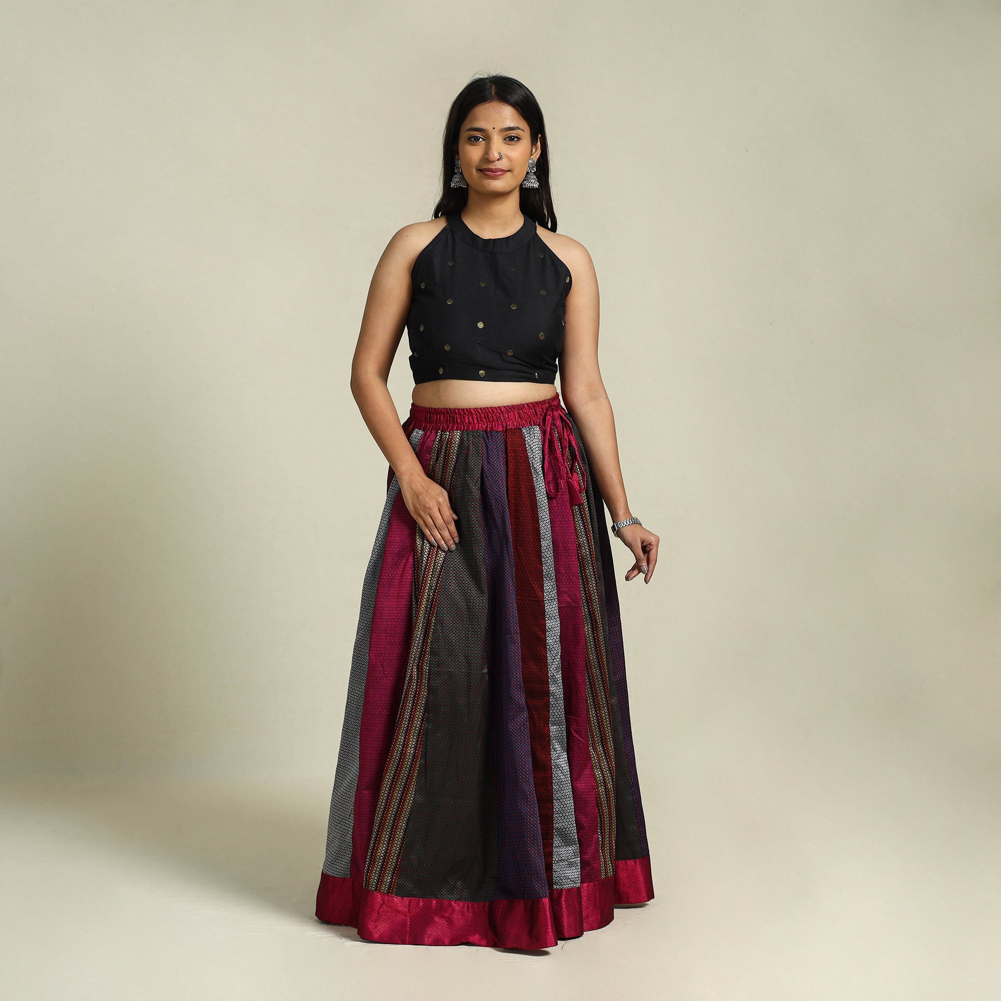 Multicolor - khun patchwork 24 kali cotton long skirt 22