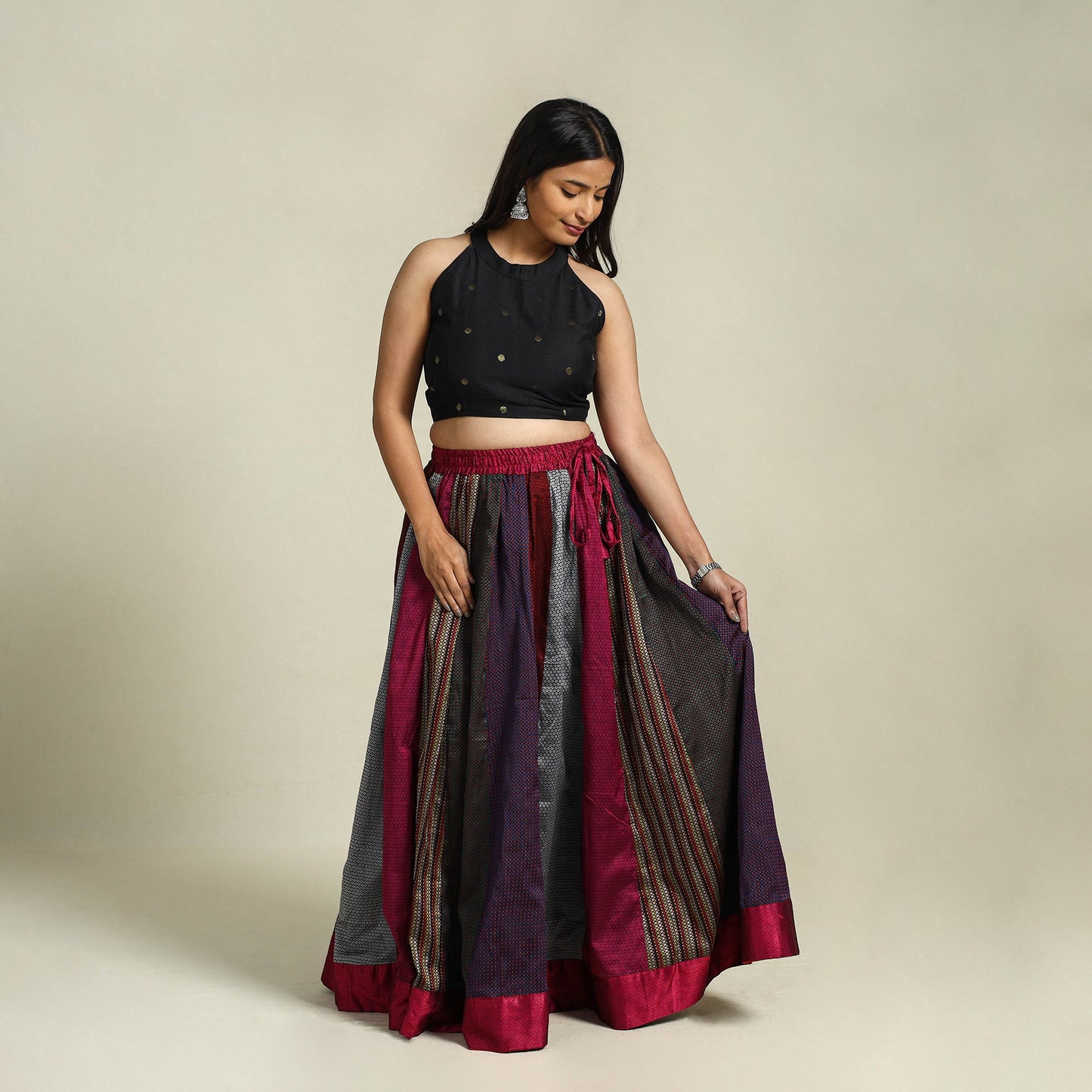 Multicolor - khun patchwork 24 kali cotton long skirt 22