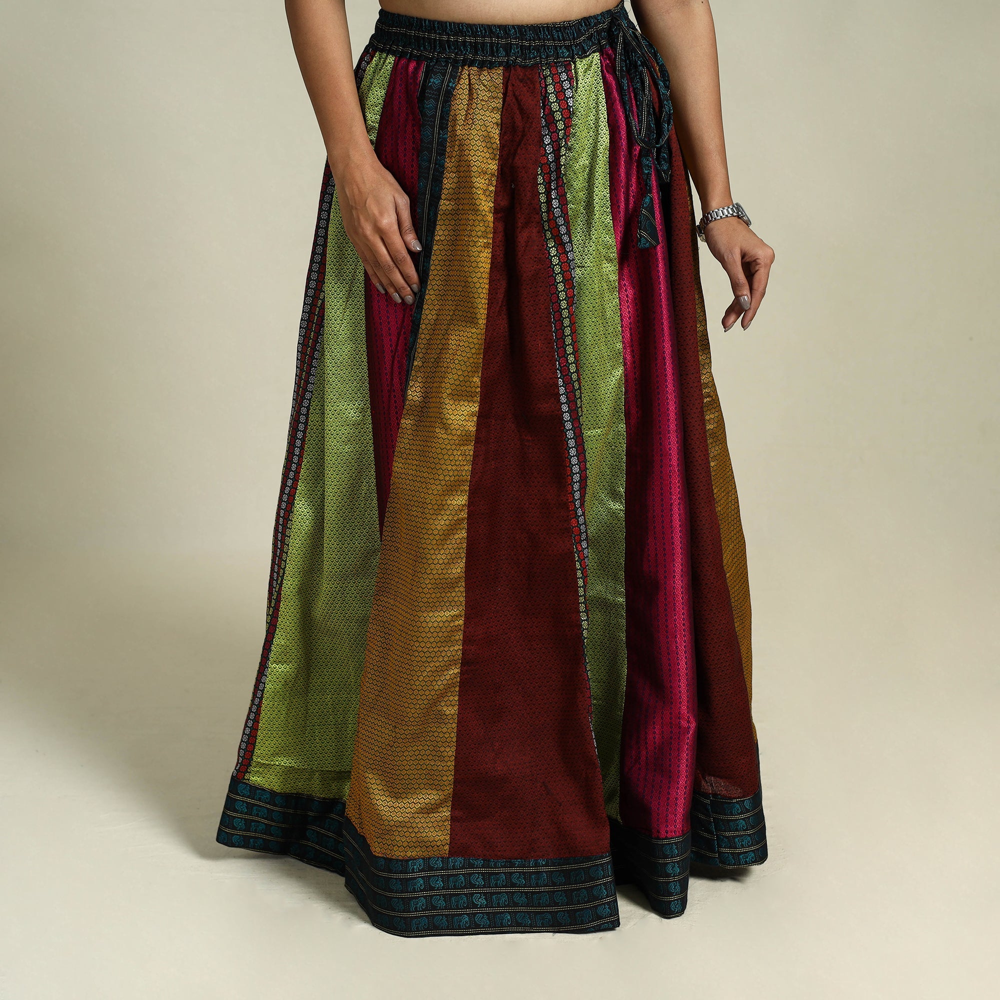  Multicolor Khun Patchwork 24 Kali Cotton Long Skirt