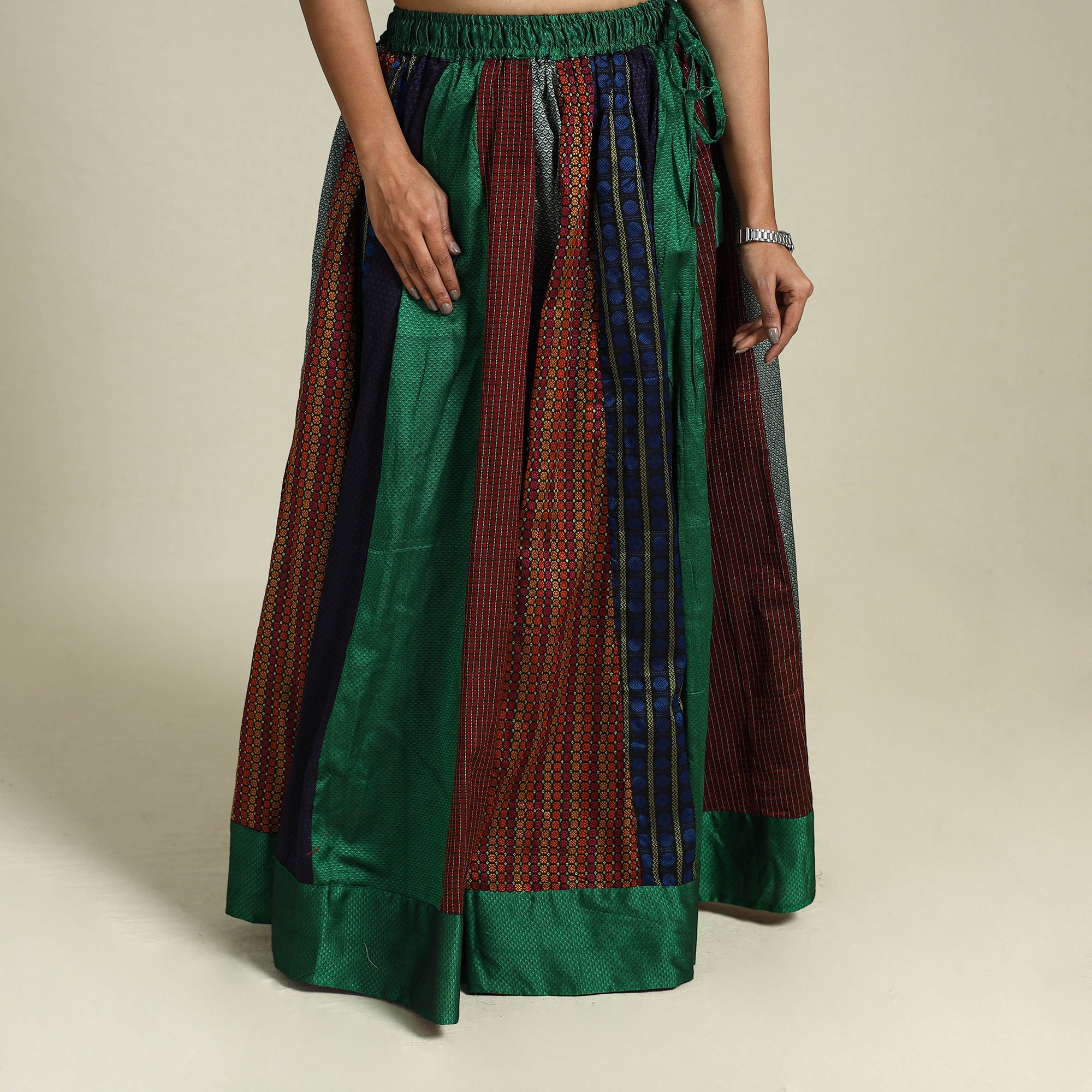 Buy Multicolor Khun Patchwork 24 Kali Cotton Long Skirt