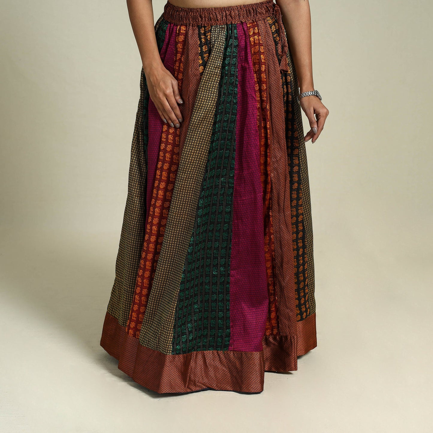 Buy Multicolor Khun Patchwork 24 Kali Cotton Long Skirt