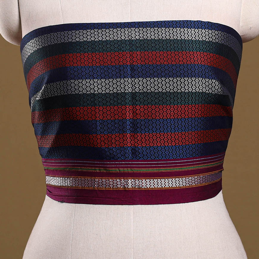 Khun weave cotton blouse piece 34 - handcrafted