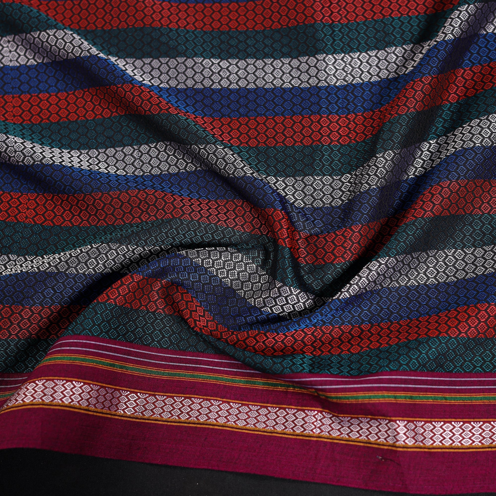 Khun weave cotton blouse piece 34 - handcrafted