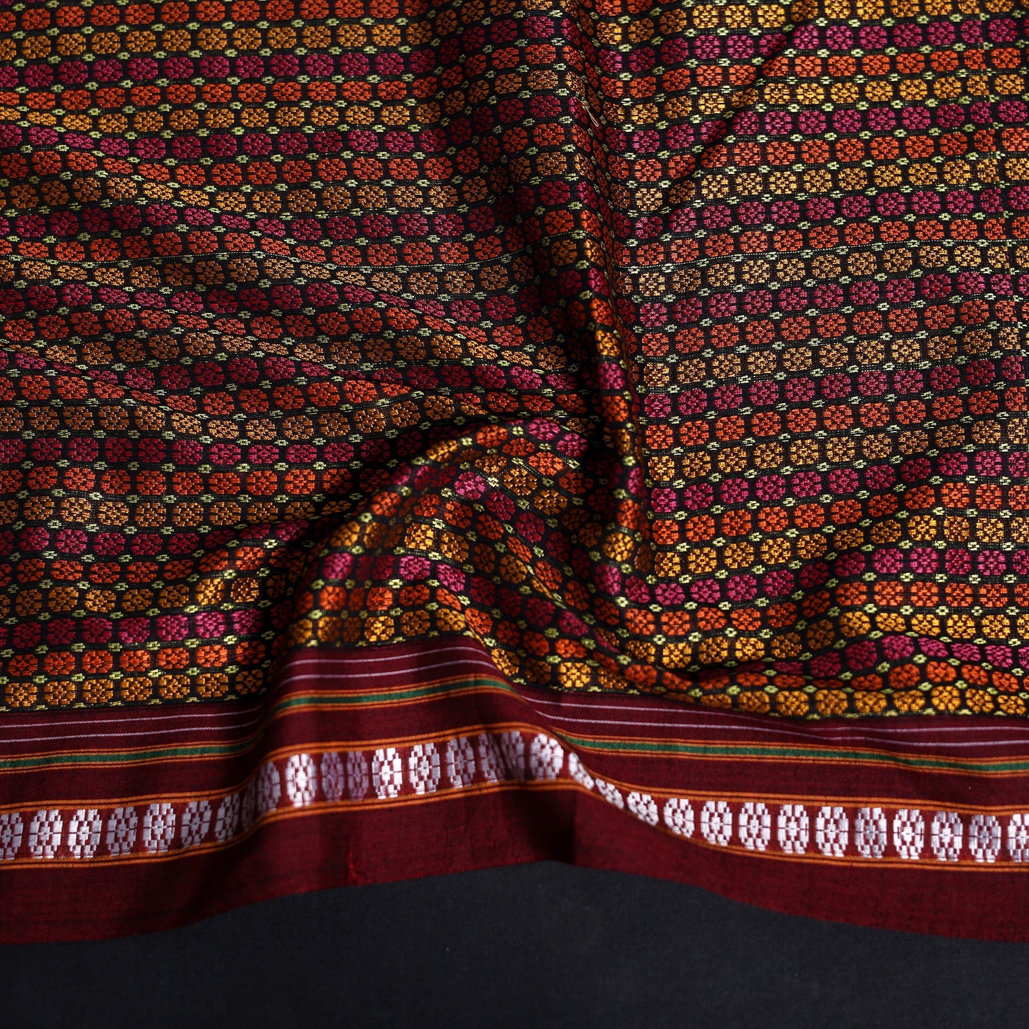 Khun weave cotton blouse piece 77 - handcrafted