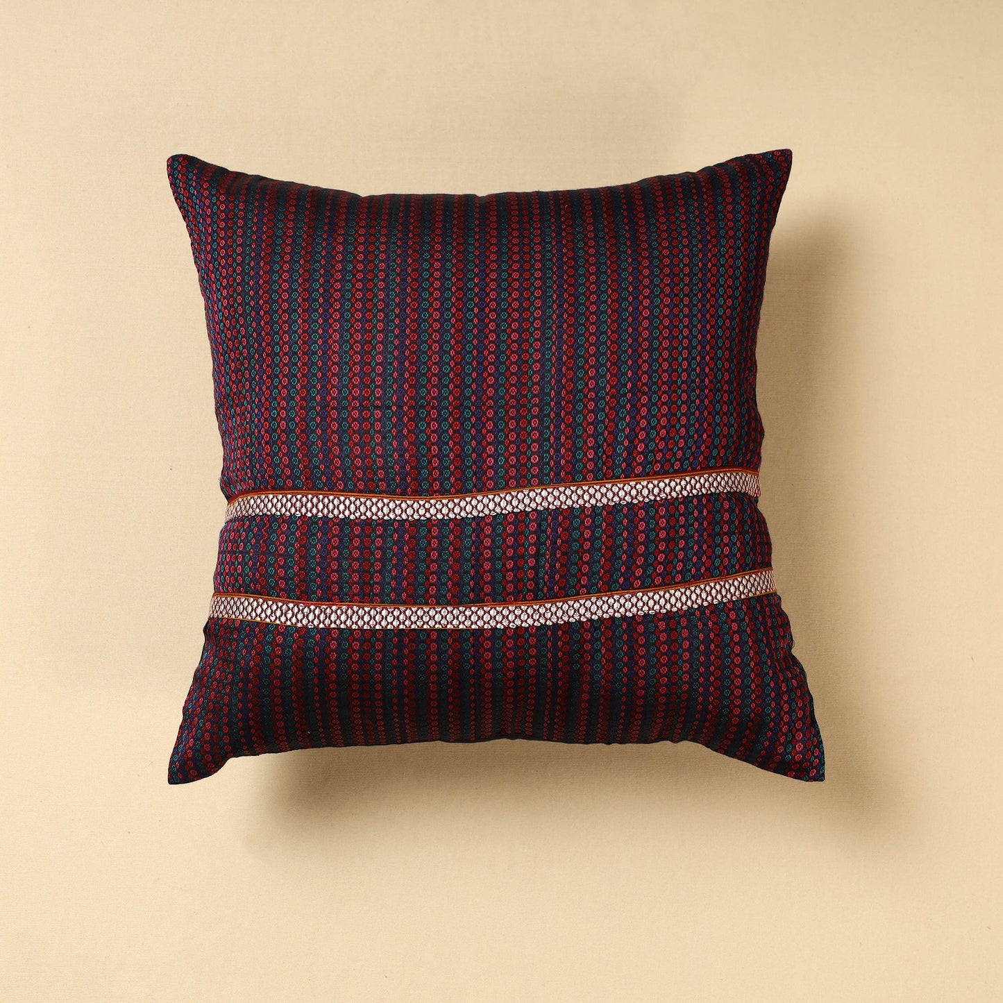 Multicolor Khun Weave Cotton Cushion Cover (16 x 16 in)