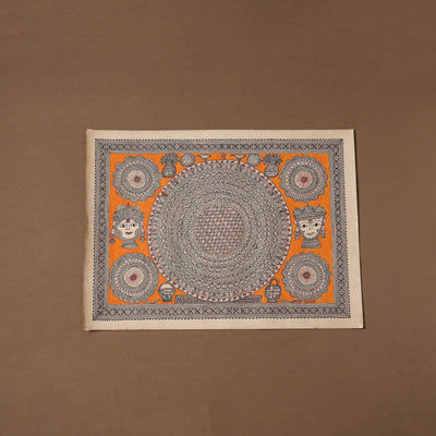 Handpainted madhubani painting by hira devi (22 x 30 in) 04