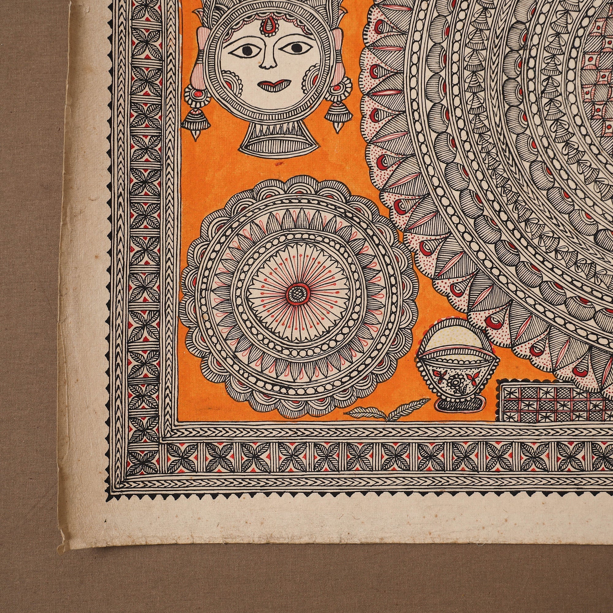 Handpainted madhubani painting by hira devi (22 x 30 in) 04