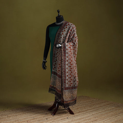 Multicolor - kota doria cotton hand bagru dupatta 15