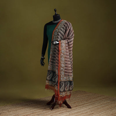 Multicolor - kota doria cotton hand bagru dupatta 16