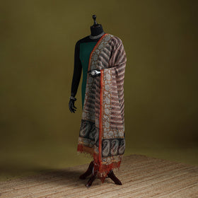 Multicolor - kota doria cotton hand bagru dupatta 16