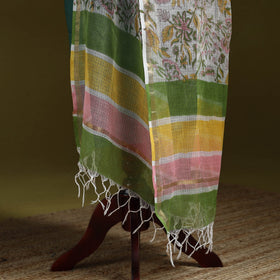Kota doria cotton hand block print sanganeri floral dupatta