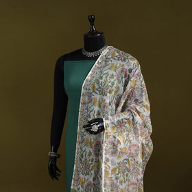 Kota doria cotton hand block print sanganeri floral dupatta