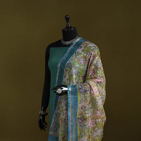 Kota doria cotton hand block print sanganeri floral dupatta