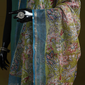 Kota doria cotton hand block print sanganeri floral dupatta