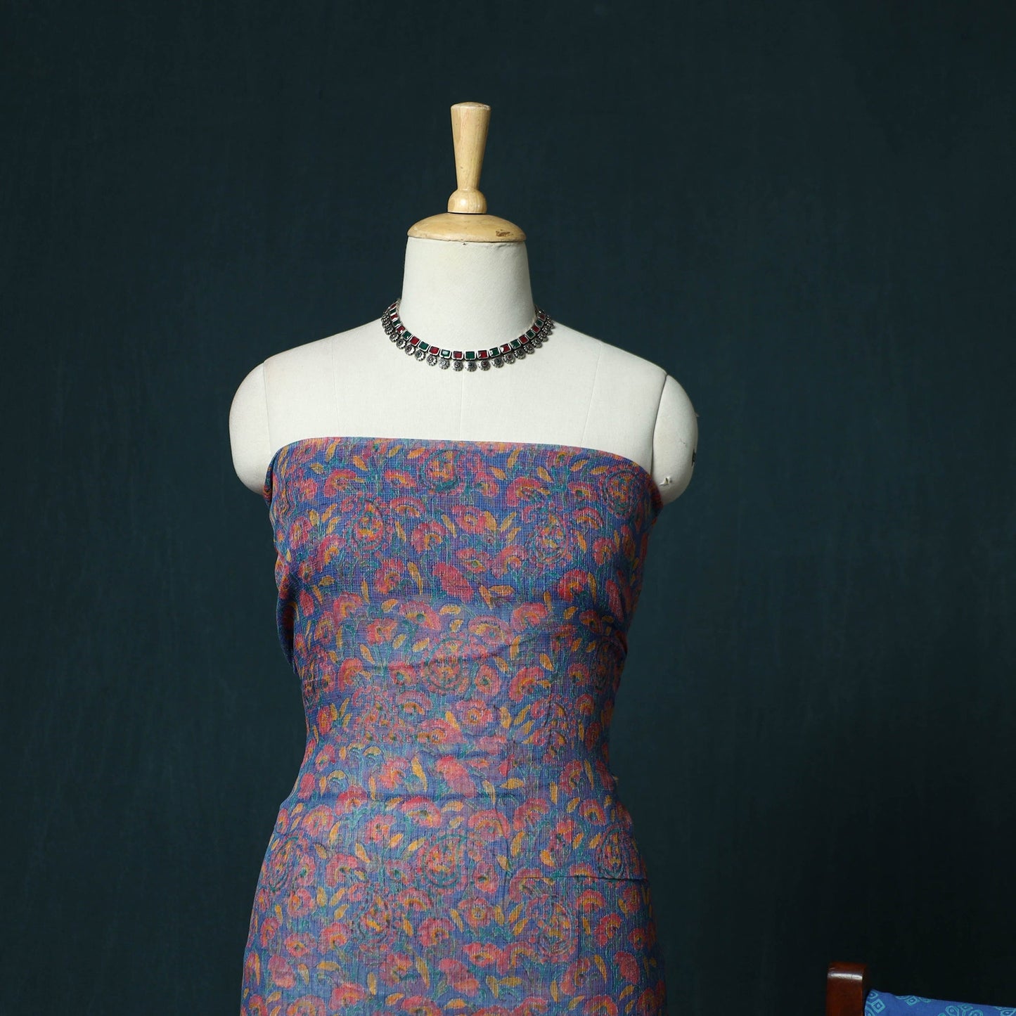 Kota doria cotton hand block sanganeri print 3pc unstitched