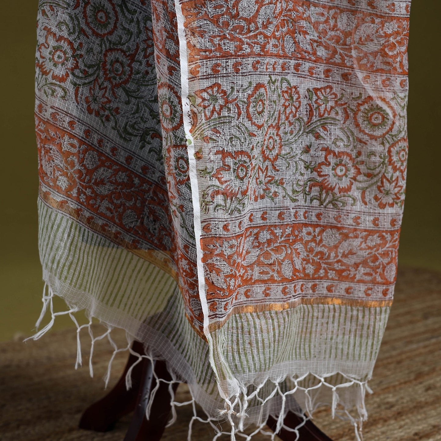 Kota doria silk cotton sanganeri floral dupatta 59