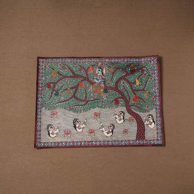 Handpainted madhubani painting by hira devi (22 x 30 in) 06