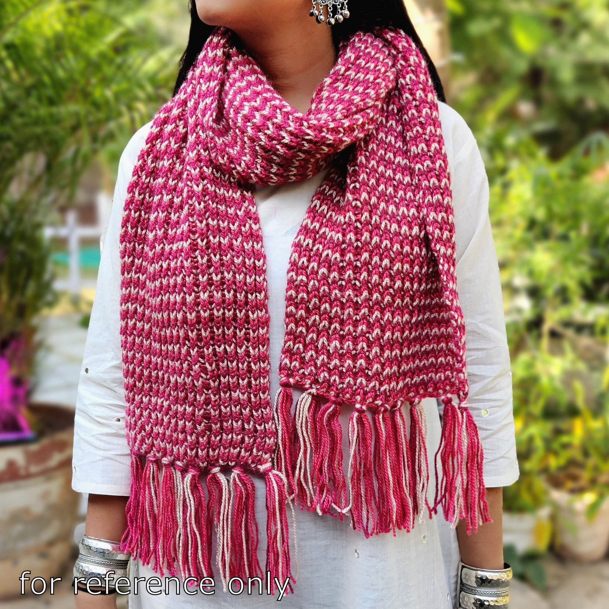 Purple - Kumaun Hand Knitted Acrylic Woollen Cowl 15