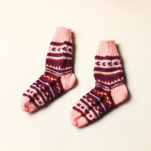 Multicolor Kumaun Hand Knitted Woolen Socks (Kids)