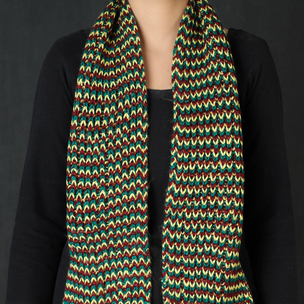  Kumaun Hand Knitted Woolen Muffler (47 in) Online in India 