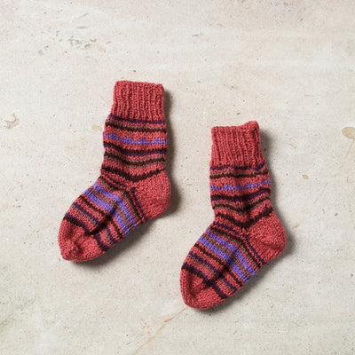  Multicolor Kumaun Hand Knitted Woolen Socks - Kids