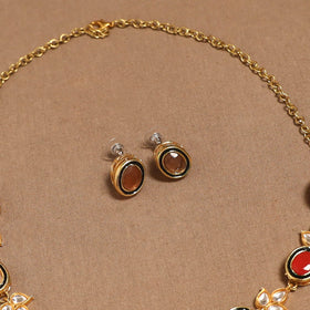 Kundan work necklace set 71 - handcrafted