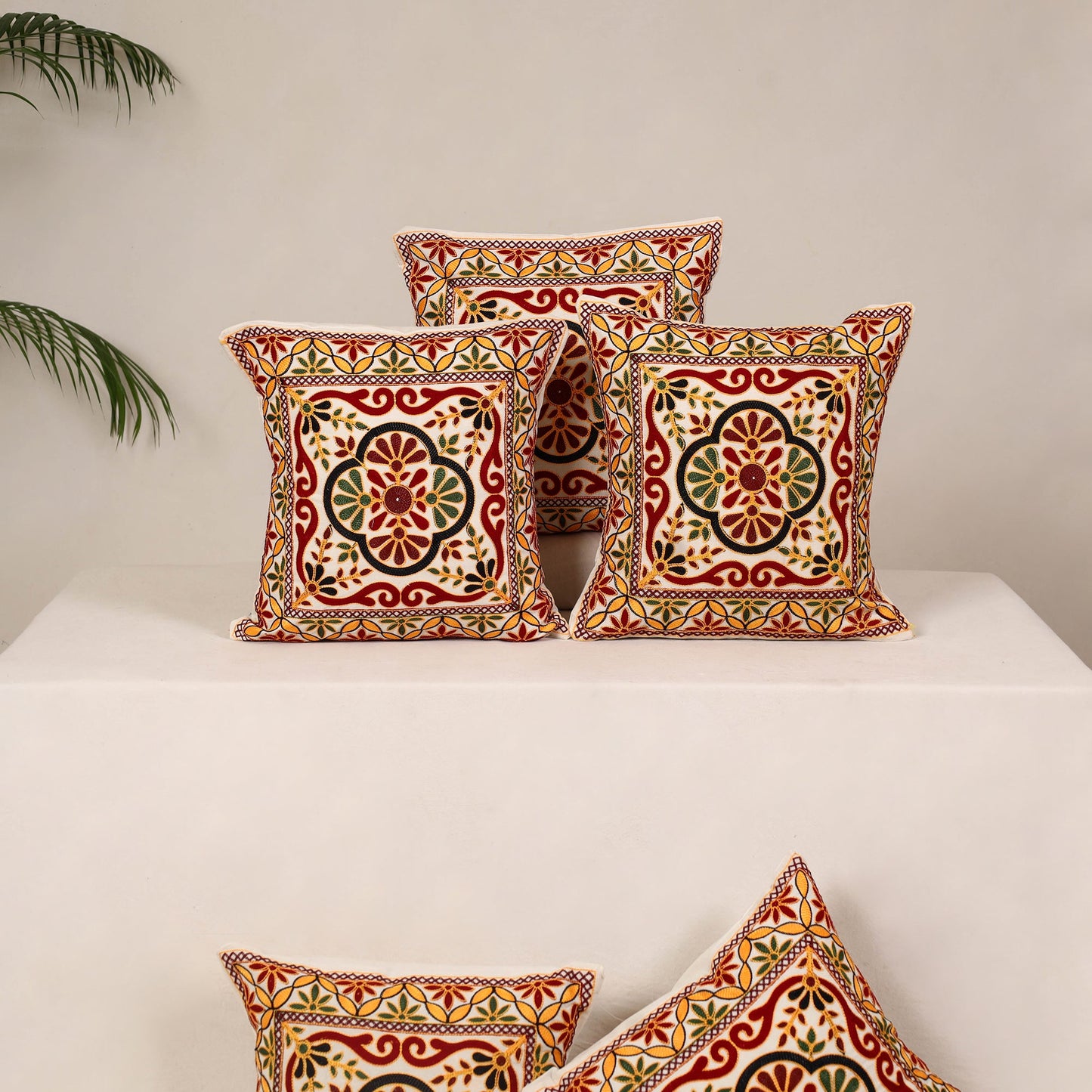 Multicolor - kutch aari hand embroidery cushion cover (set