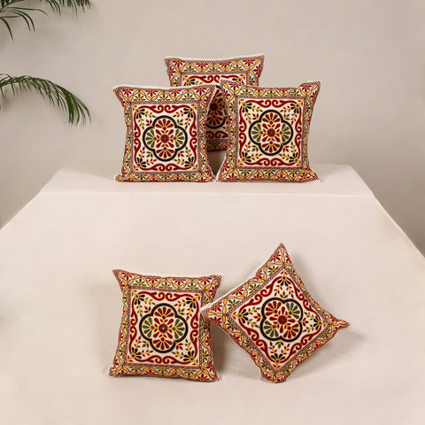 Multicolor - kutch aari hand embroidery cushion cover (set