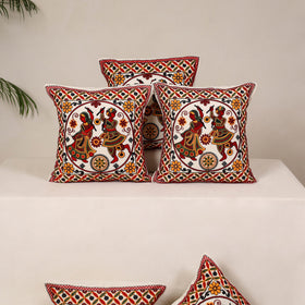 Multicolor - kutch aari hand embroidery cushion cover (set