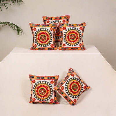 Multicolor - kutch aari hand embroidery cushion cover (set