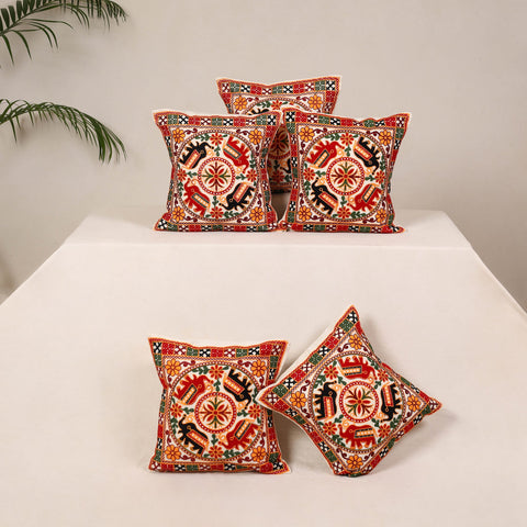 Multicolor - kutch aari hand embroidery cushion cover (set