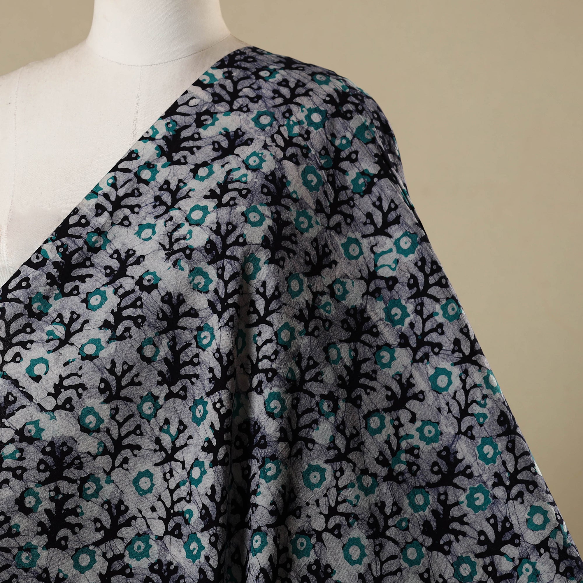 Multicolor - kutch batik cotton fabric 22 - handcrafted