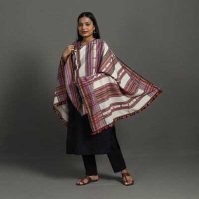 Multicolor Kutch Bhujodi Weaving Handloom Woolen Shawl