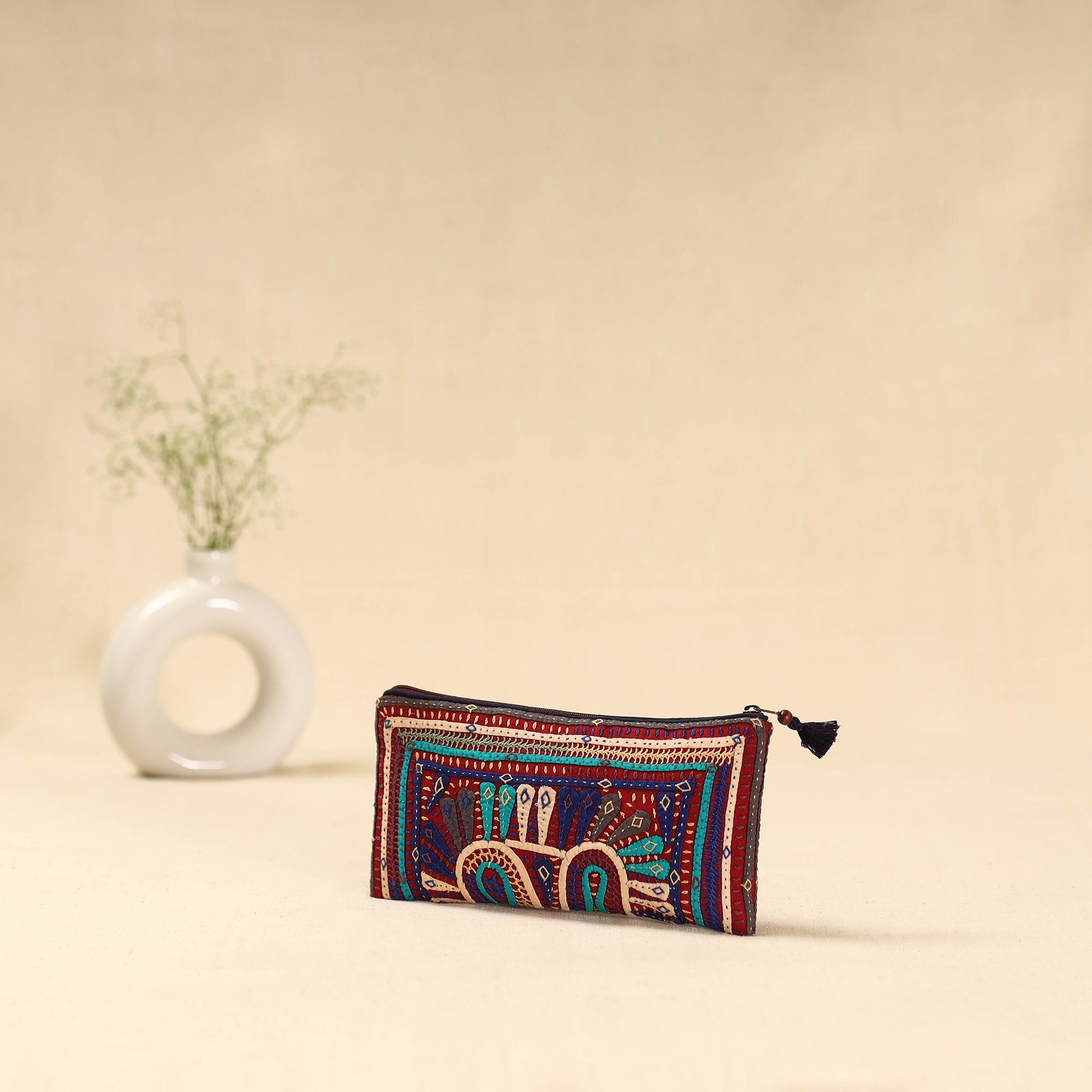 Kutch dhebariya hand embroidered clutch purse 12