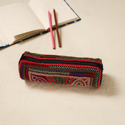 Kutch dhebariya hand embroidered pencil pouch 153