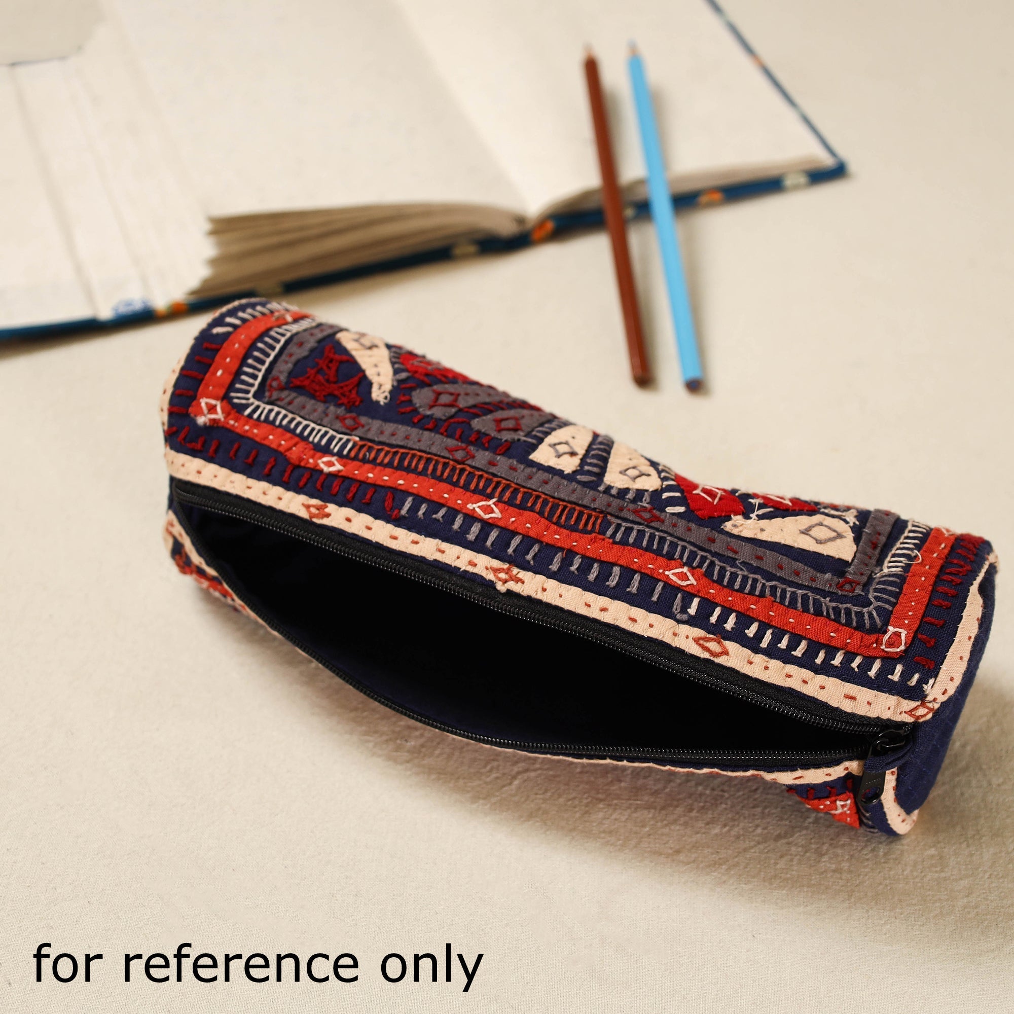 Kutch dhebariya hand embroidered pencil pouch 153