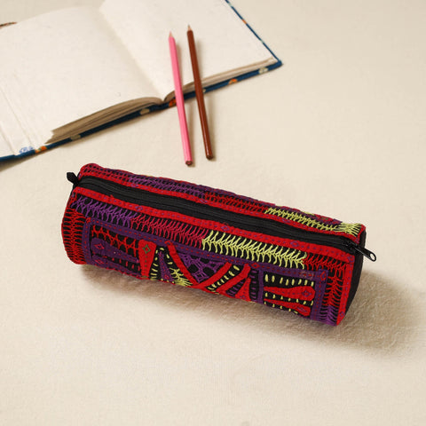 Kutch dhebariya hand embroidered pencil pouch 158