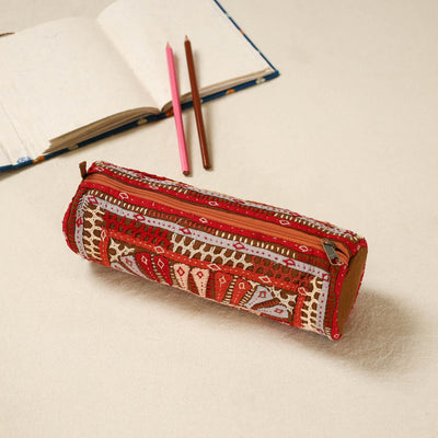 Kutch dhebariya hand embroidered pencil pouch 159