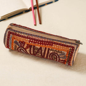 Kutch dhebariya hand embroidered pencil pouch 160