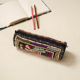 Kutch dhebariya hand embroidered pencil pouch 161