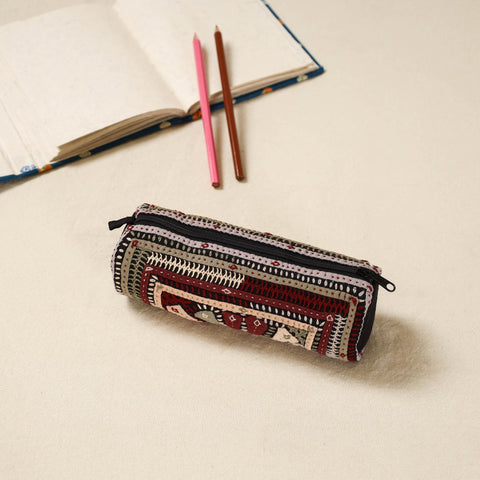 Kutch dhebariya hand embroidered pencil pouch 163