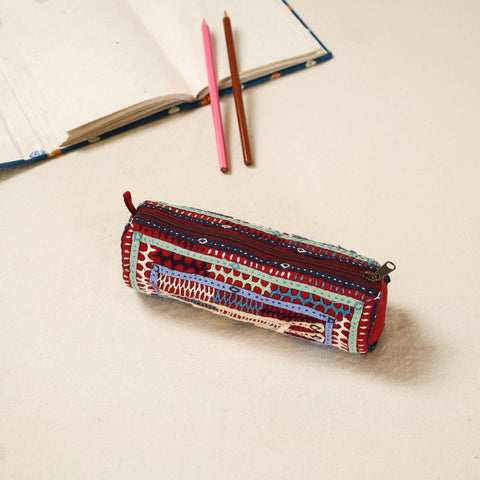 Kutch dhebariya hand embroidered pencil pouch 165
