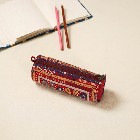 Kutch dhebariya hand embroidered pencil pouch 167