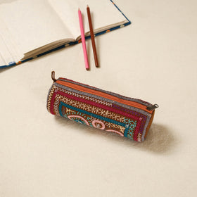 Kutch dhebariya hand embroidered pencil pouch 169