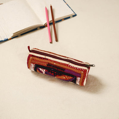 Kutch dhebariya hand embroidered pencil pouch 171