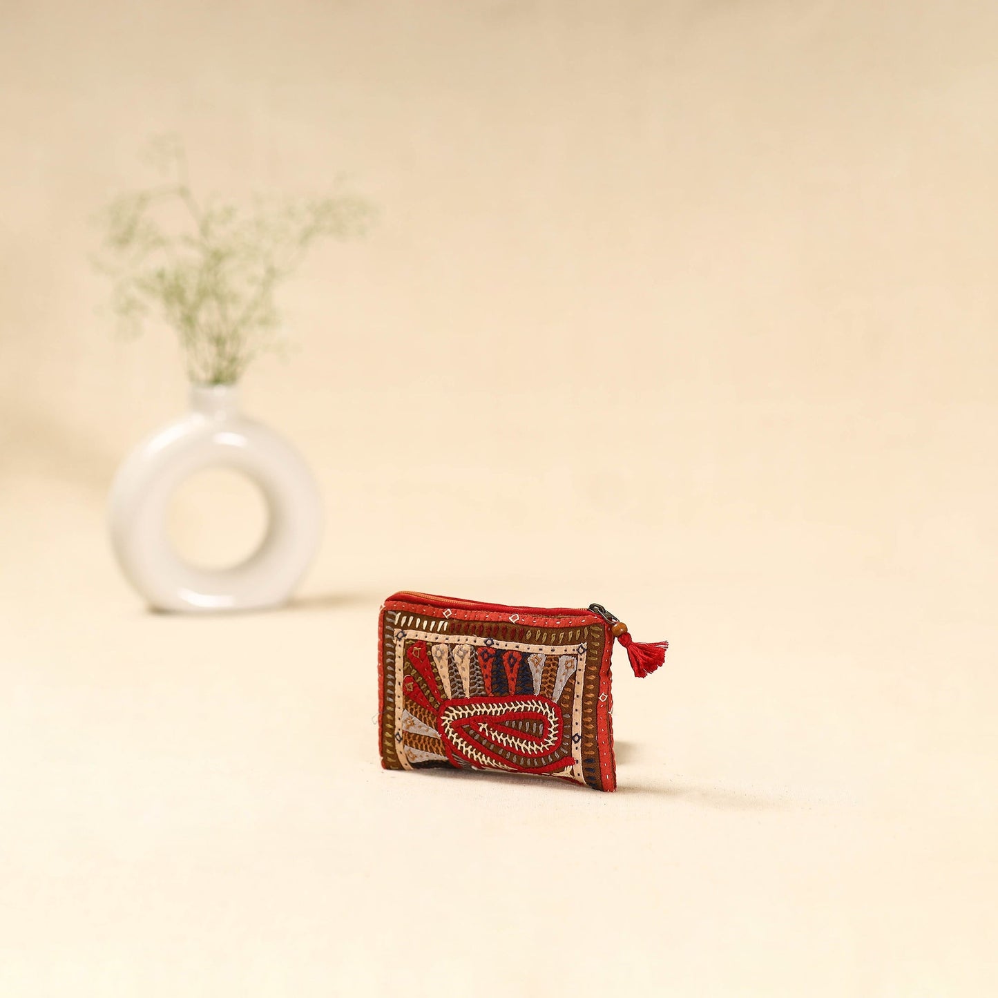 Kutch dhebariya qatab hand embroidered coin pouch 132